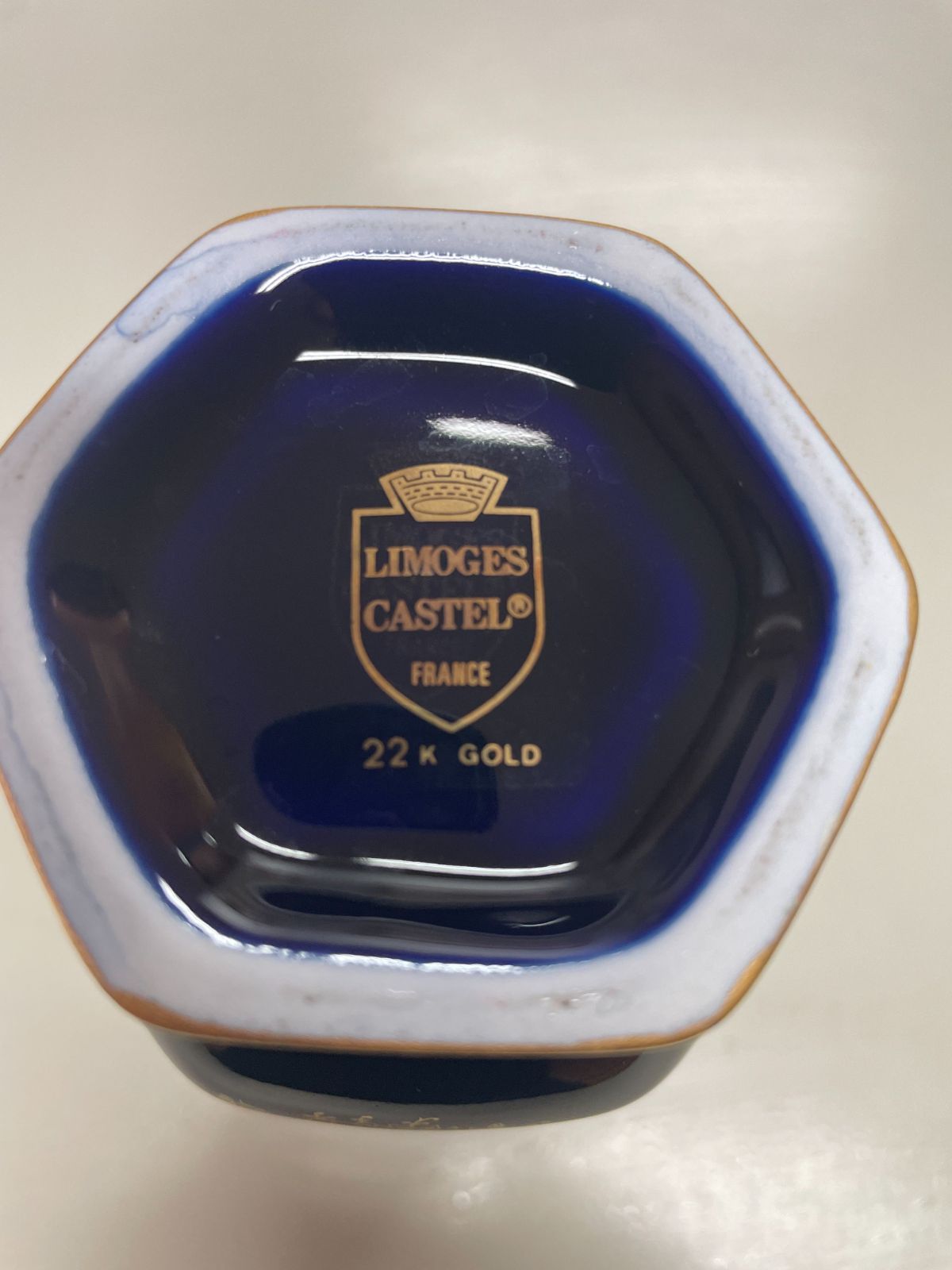 リモージュ キャッスル 花瓶 コバルトブルー 22金彩 ロココ調 - メルカリ