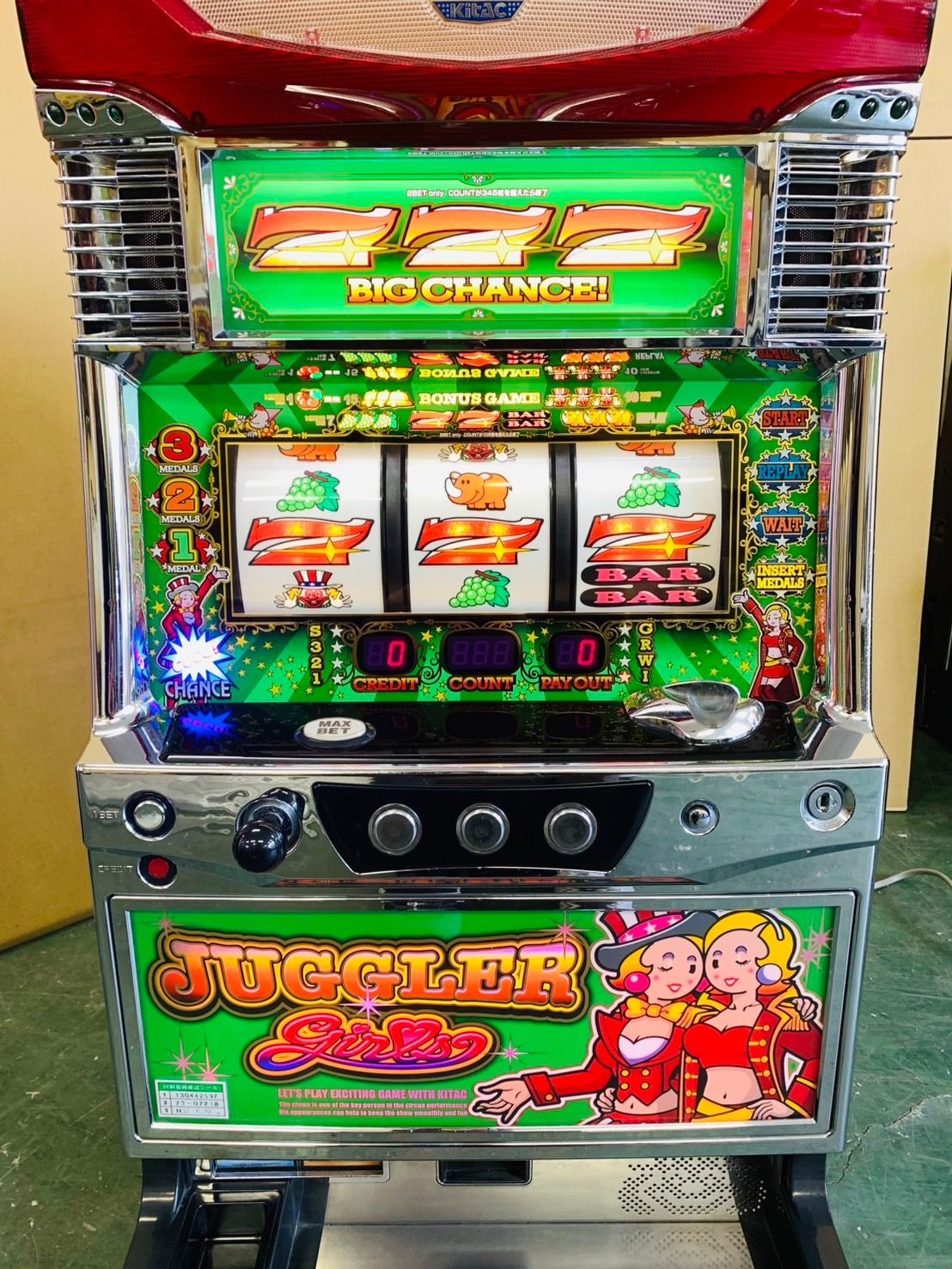 【送料無料】ジャグラーガールズK 実機 コイン不要機付き