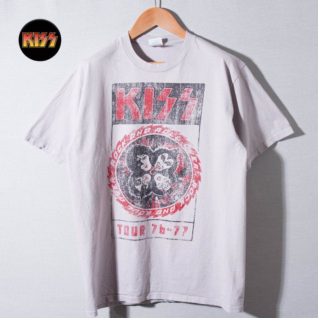 キス KISS Tシャツ M グレー バンT バンドT ロックT ヴィンテージ加工