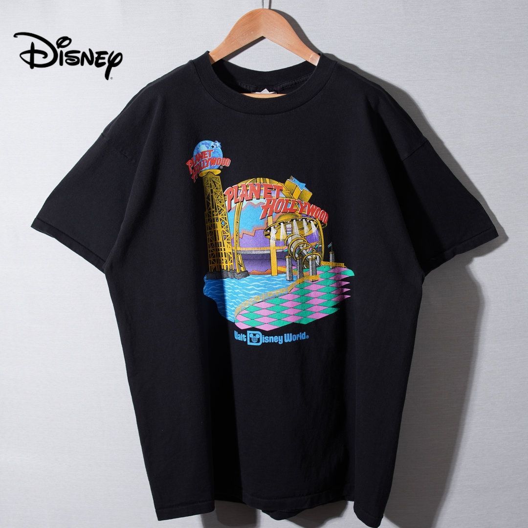【新品未使用】90s USA製 Disney Believe Tシャツ タグ付き 美品 90s USA製 ディズニー × プラネットハリウッド Tシャツ XL