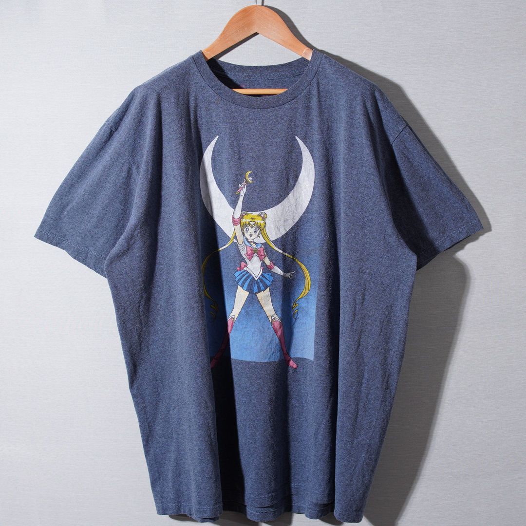 美少女戦士セーラームーンSailorMoonンテージアニメ映画T古着y2k漫画 美少女戦士 セーラームーン Sailor Moon Tシャツ XXL 2XL ブルー