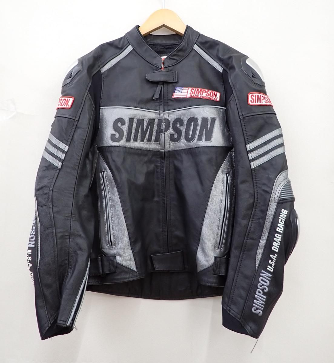 ☆8062☆SIMPSON シンプソン SLJ-6111 レザージャケット 牛革 バイク L
