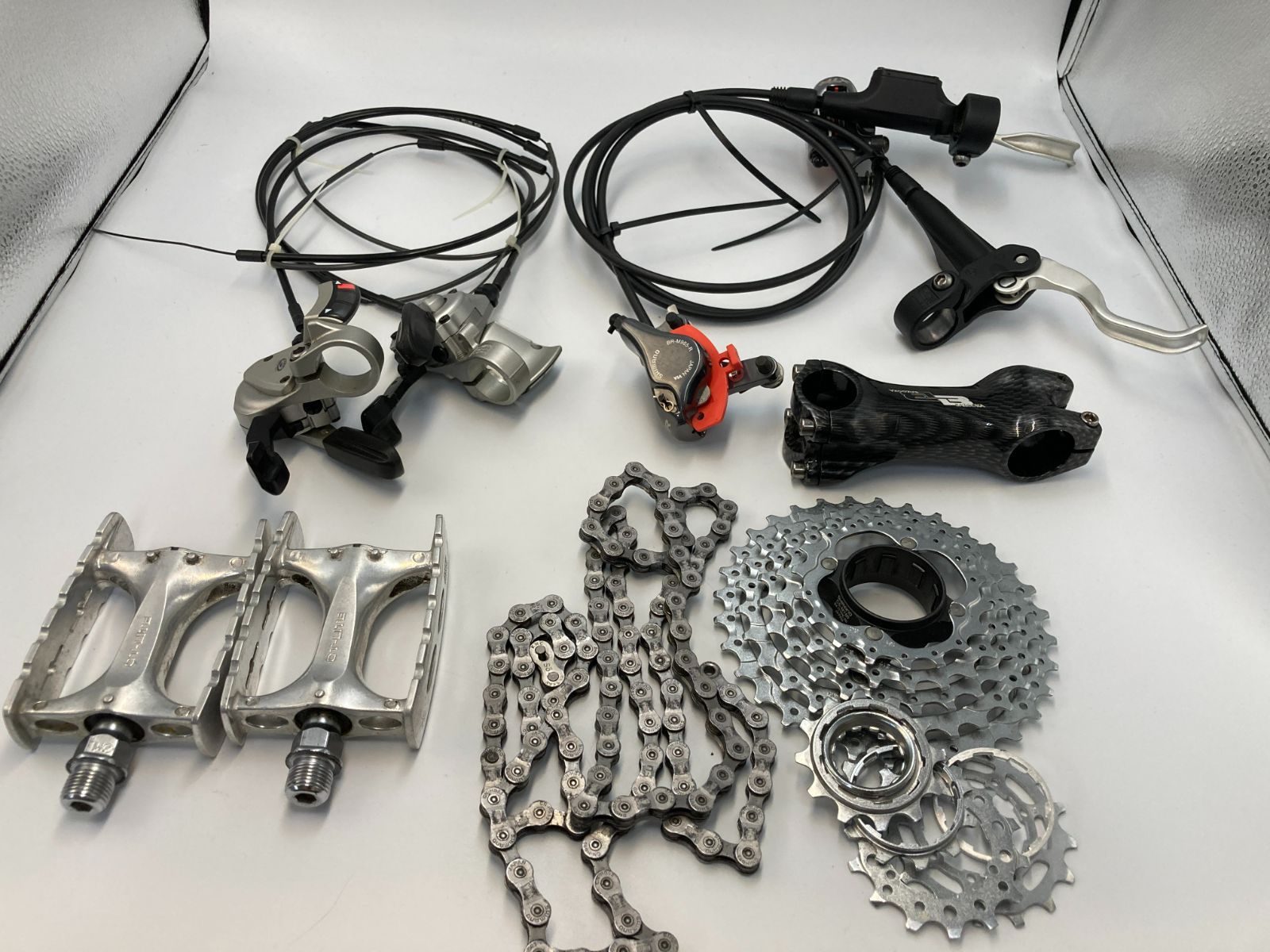 SHIMANO SL-M750 シフター & CS-M760 スプロケット ∂ パーツ5点セット SHIMANO/シマノ シフター SL-M750/ブレーキレバー