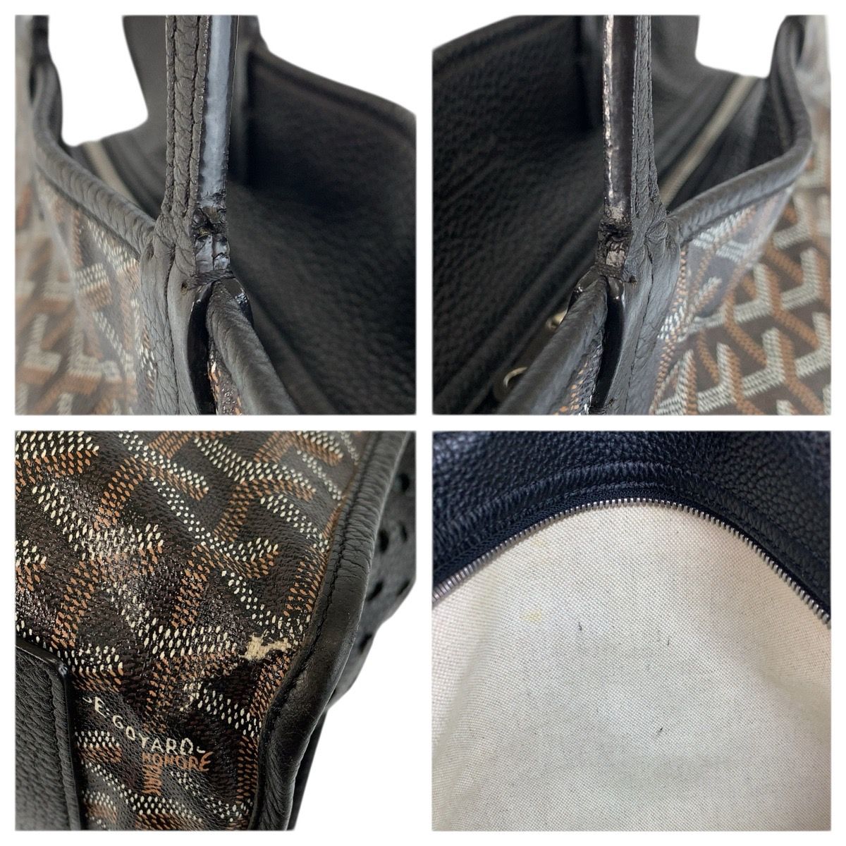 美品 GOYARD ゴヤール アーディPM ブラック 黒 ブラウン PVC/レザー 