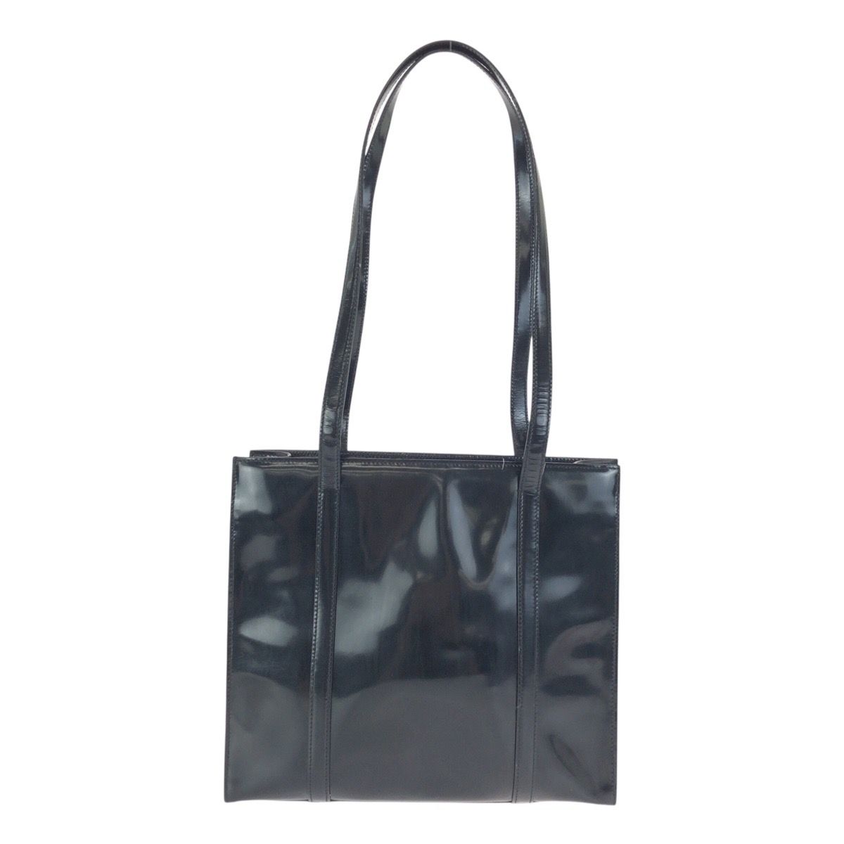 【✨極美品✨】プラダ トートバッグ クリムソン シルバー金具 ブラック 美品 PRADA プラダ ブラック 黒 シルバー金具 パテントレザー トート