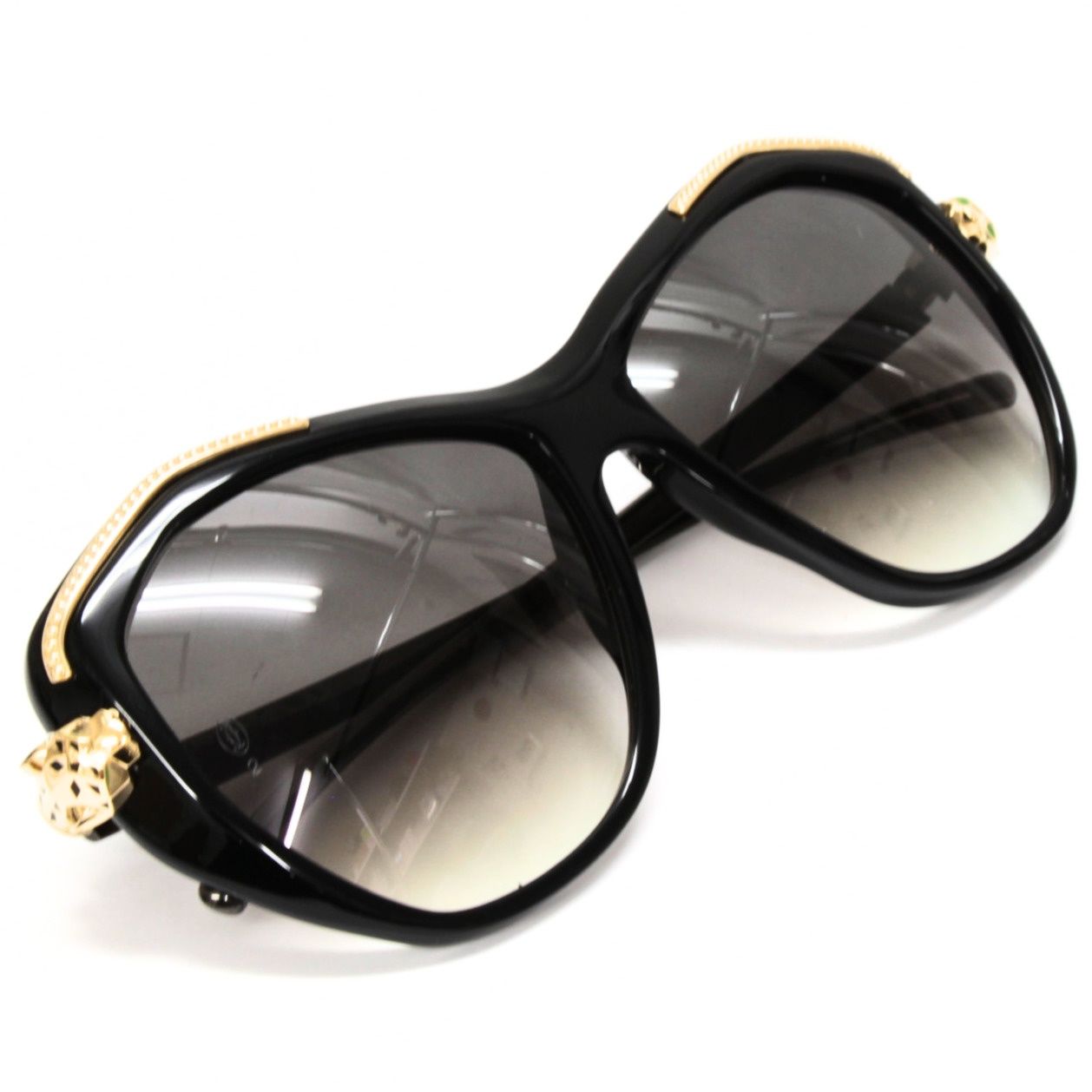 カルティエ Cartier サングラス パンテール 黒×ゴールド 【75215 