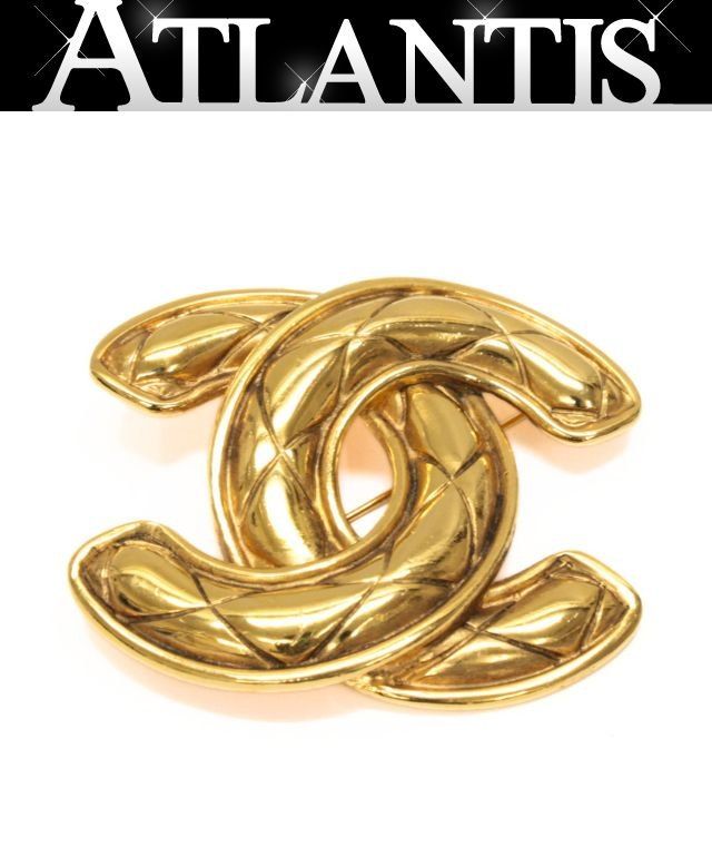シャネル CHANEL ヴィンテージ ココマーク ブローチ ラージ ゴールド