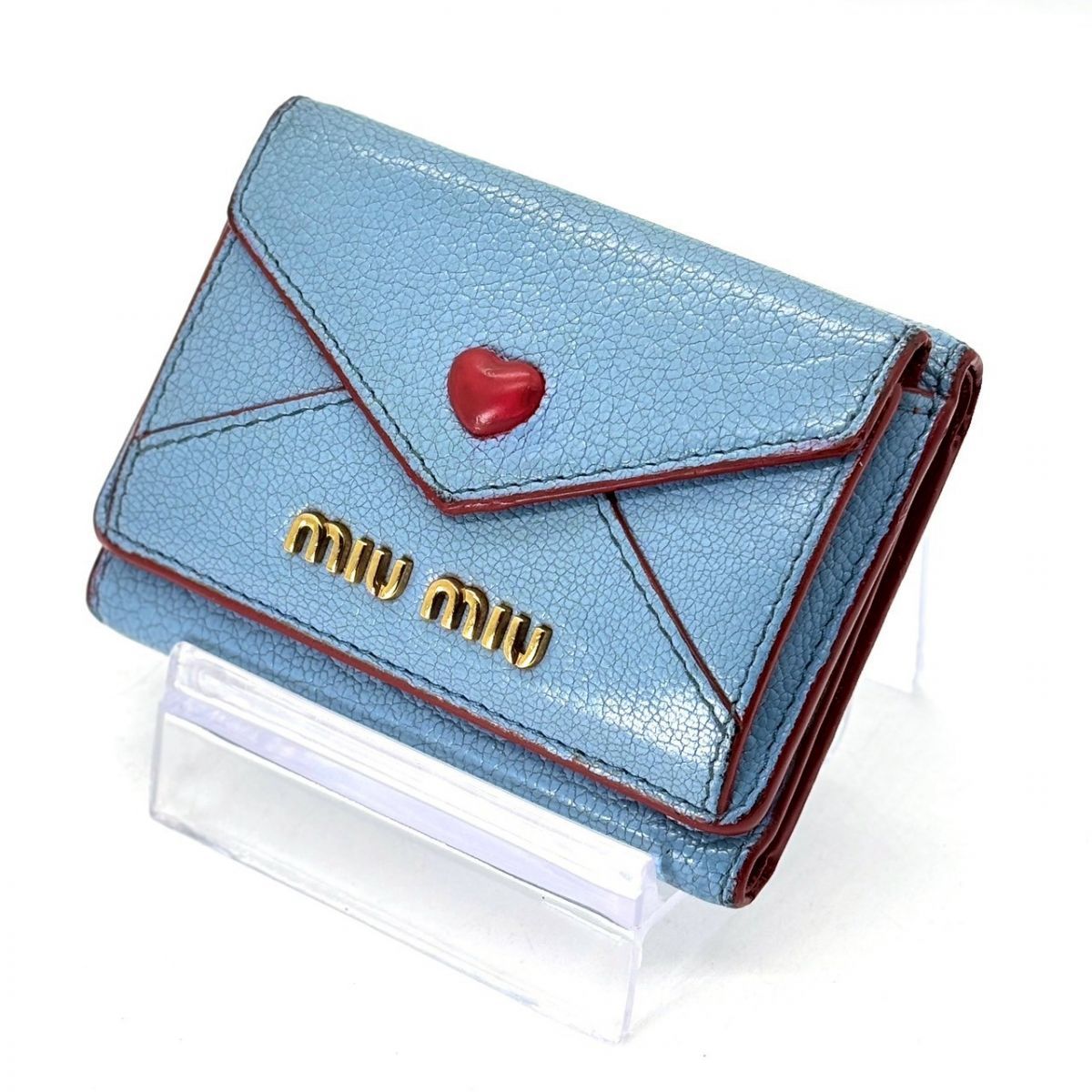 甘さは小さく潜む】 MIU MIU 三つ折り財布 マドラスラブ ハート