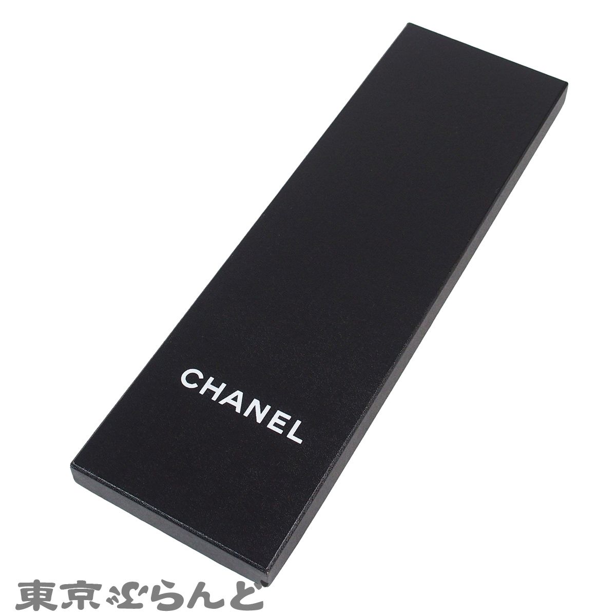 シャネル CHANEL ネクタイ ブルーグレー ピンク シルク レジメンタル