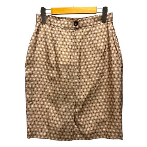 アニオナ AGNONA スカート タイト タック シルク バックスリット 総柄 