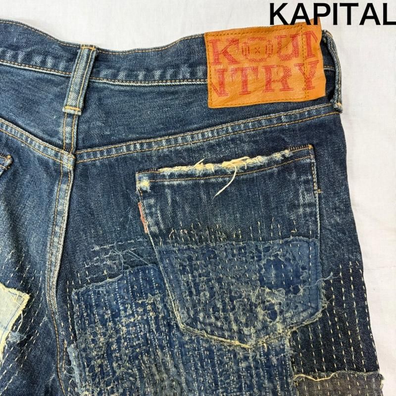 キャピタル BORO 襤褸 デニムハーフパンツ 刺し子 VINTAGE加工