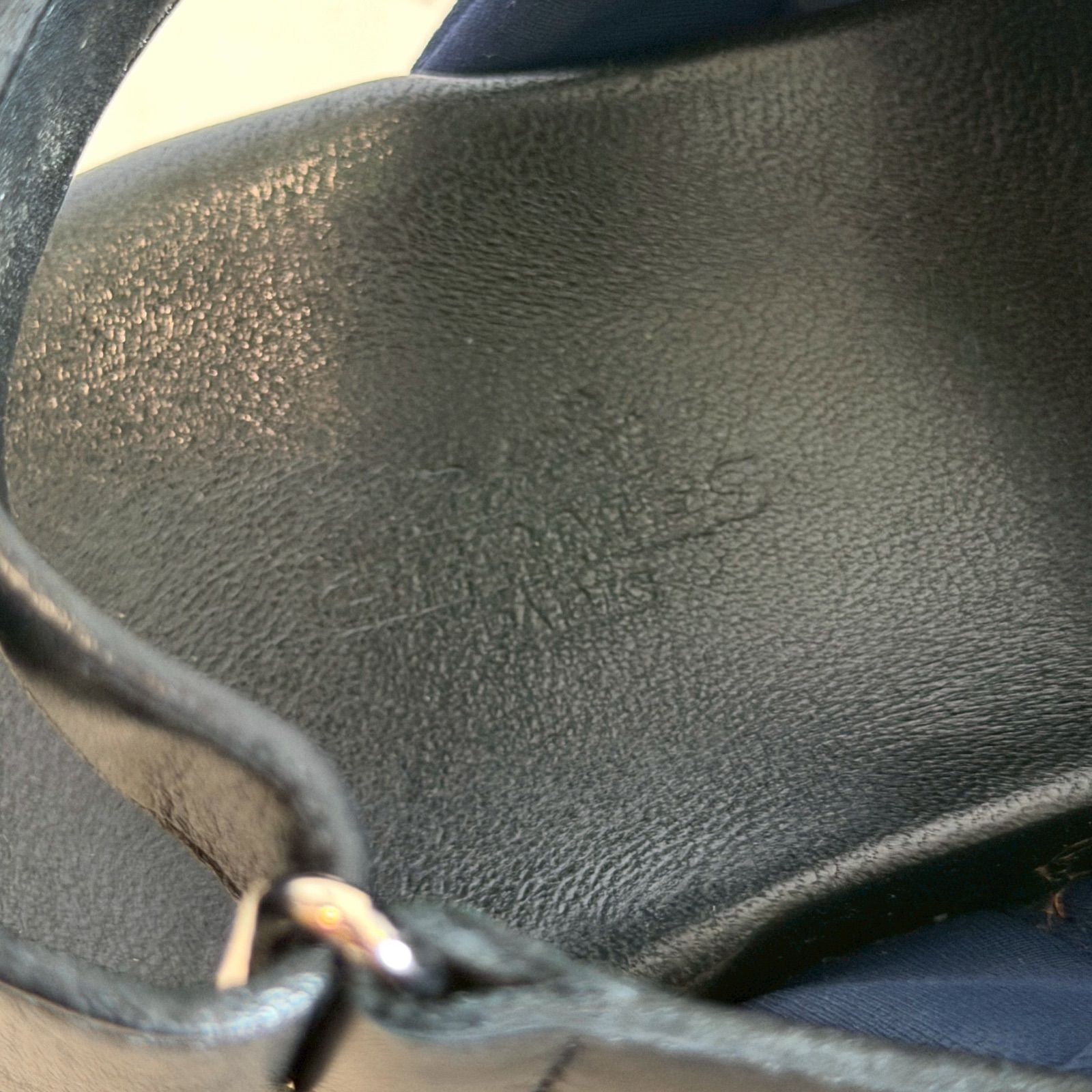 HERMES エルメス スポーツサンダル 靴 レザー ネイビー ブラック 