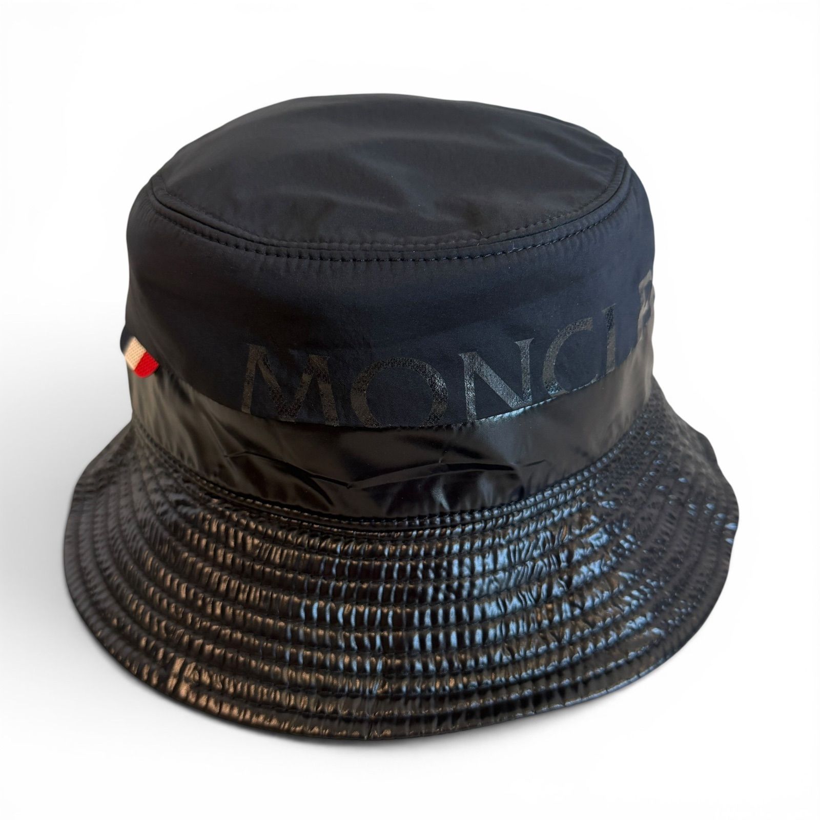 MONCLER モンクレール バケットハット ナイロン ブラック トリコロール MONCLER モンクレール バケットハット ナイロン ブラック トリコロール