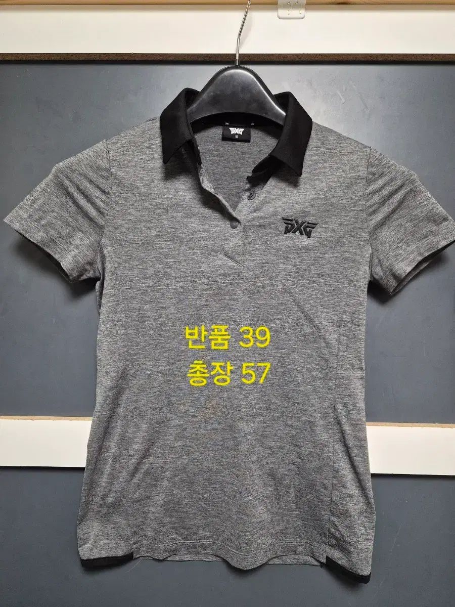 PXG ゴルフウェア 半袖 カラーTシャツ グレー