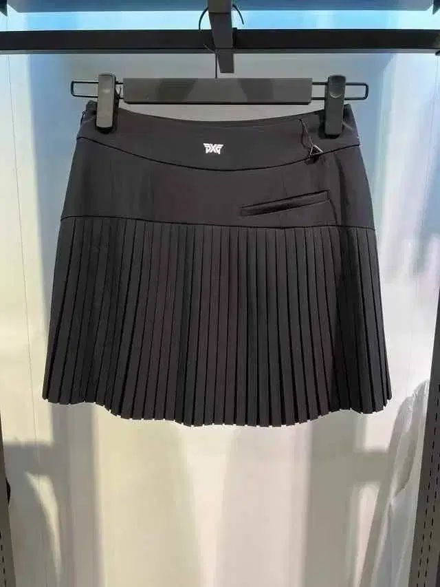 (当日配送)PXG ゴルフウェア 後ろプリーツ スカート ブラック