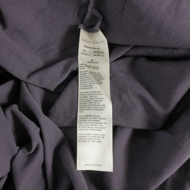 リックオウエンス Rick Owens 21AW トミーロールアップTシャツ