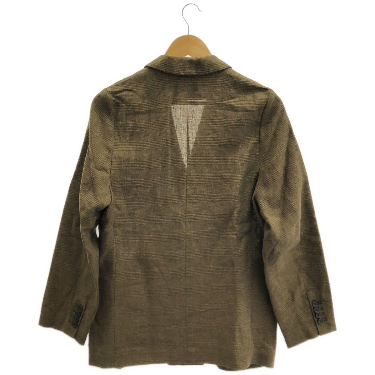カレンソロジー Curensology 25AW カーキ グレンチェック リネンシルク