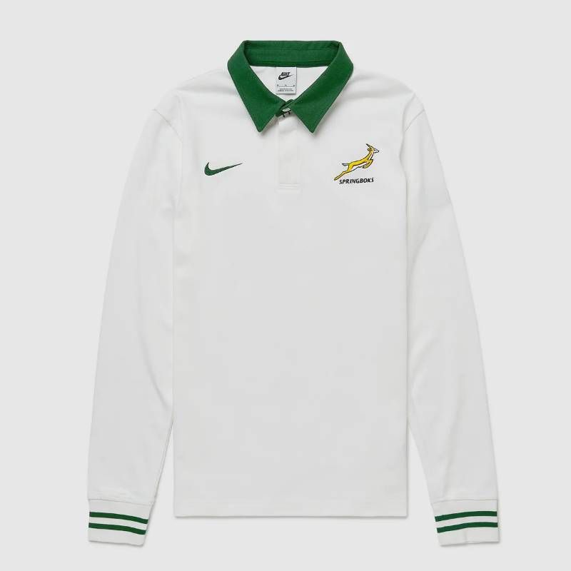 【送料無料・匿名配送】Nike ナイキ 南アフリカ代表 スプリングボクス 26/27 公式 ヘリテージ ラガーシャツ 白 ラグビー 長袖 ポロシャツ 新品 正規品