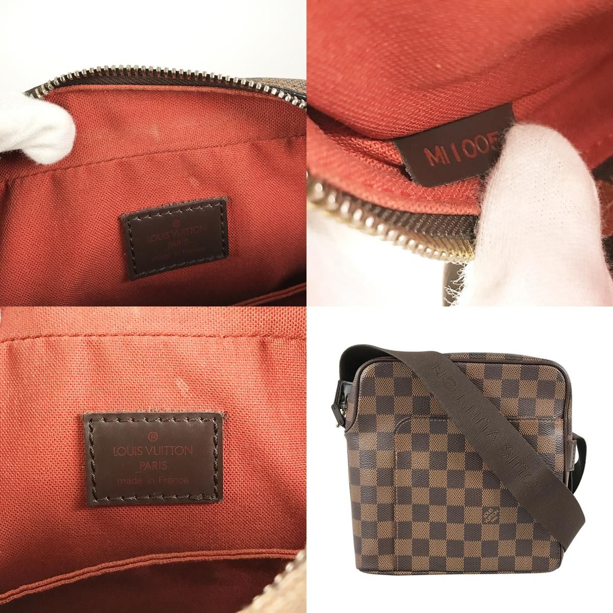 LOUIS VUITTON◇オラフMM_ダミエ・エベヌ/PVC/BRW ルイ・ヴィトン 