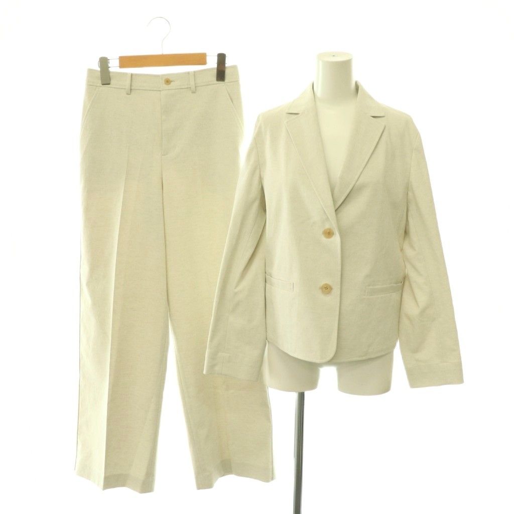 マッキントッシュ ロンドン MACKINTOSH LONDON コットンリネンブレンドオックスジャケット ワイドパンツ セットアップ 上下 センタープレス 40 38 アイボリー /HS ■OS