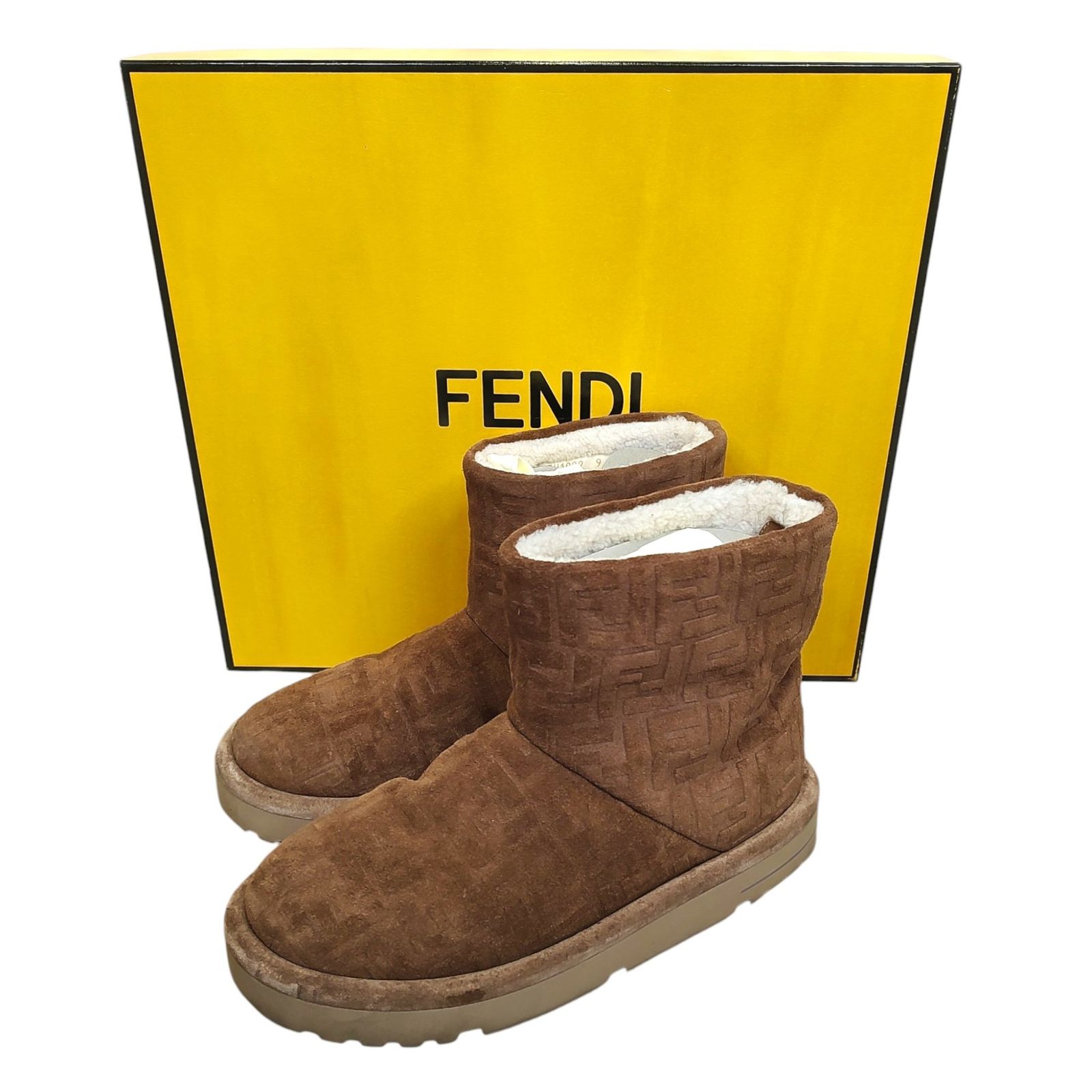 FENDI ムートンブーツ FENDI フェンディ FFモチーフ スエード アンクル ムートン ブーツ 9