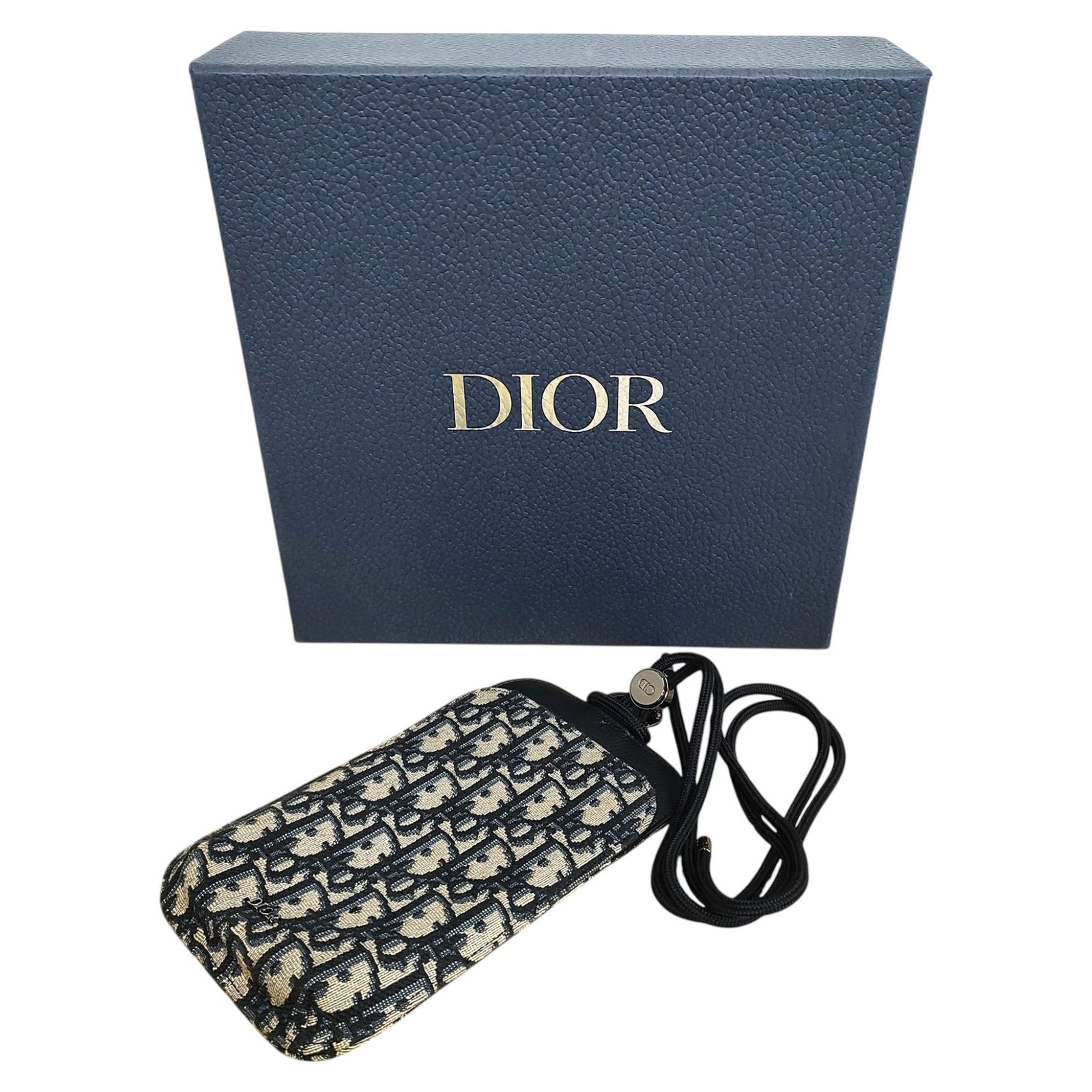 DIOR ディオール オブリーク ジャガード カーフ フォン ポーチ F 