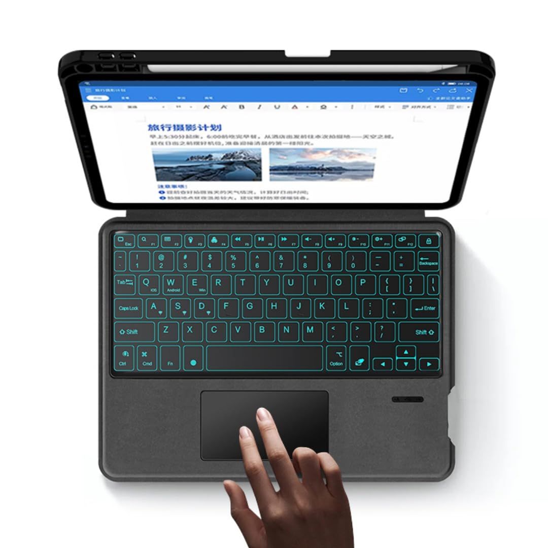 iPad 2022 第10世代 キーボードケース 一体型 トラックパッド付き バックライト付き アイパッド iPad 10 10.9インチ キーボード付き ケース タッチパッド付き ビジネス
