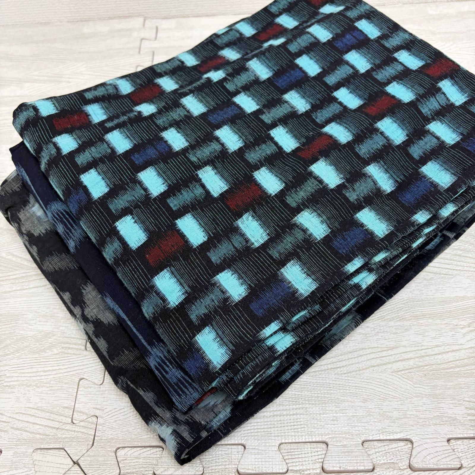 木綿着物 木綿3着 まとめ売り リメイク材料 s-078