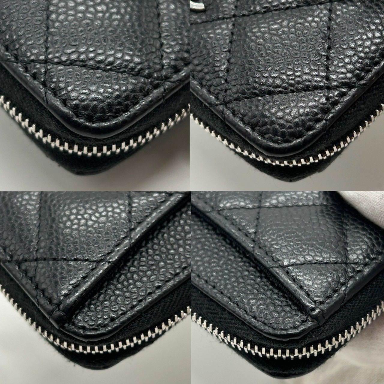 CHANEL シャネル ココマーク キャビアスキン クラシック ジップ コイン 