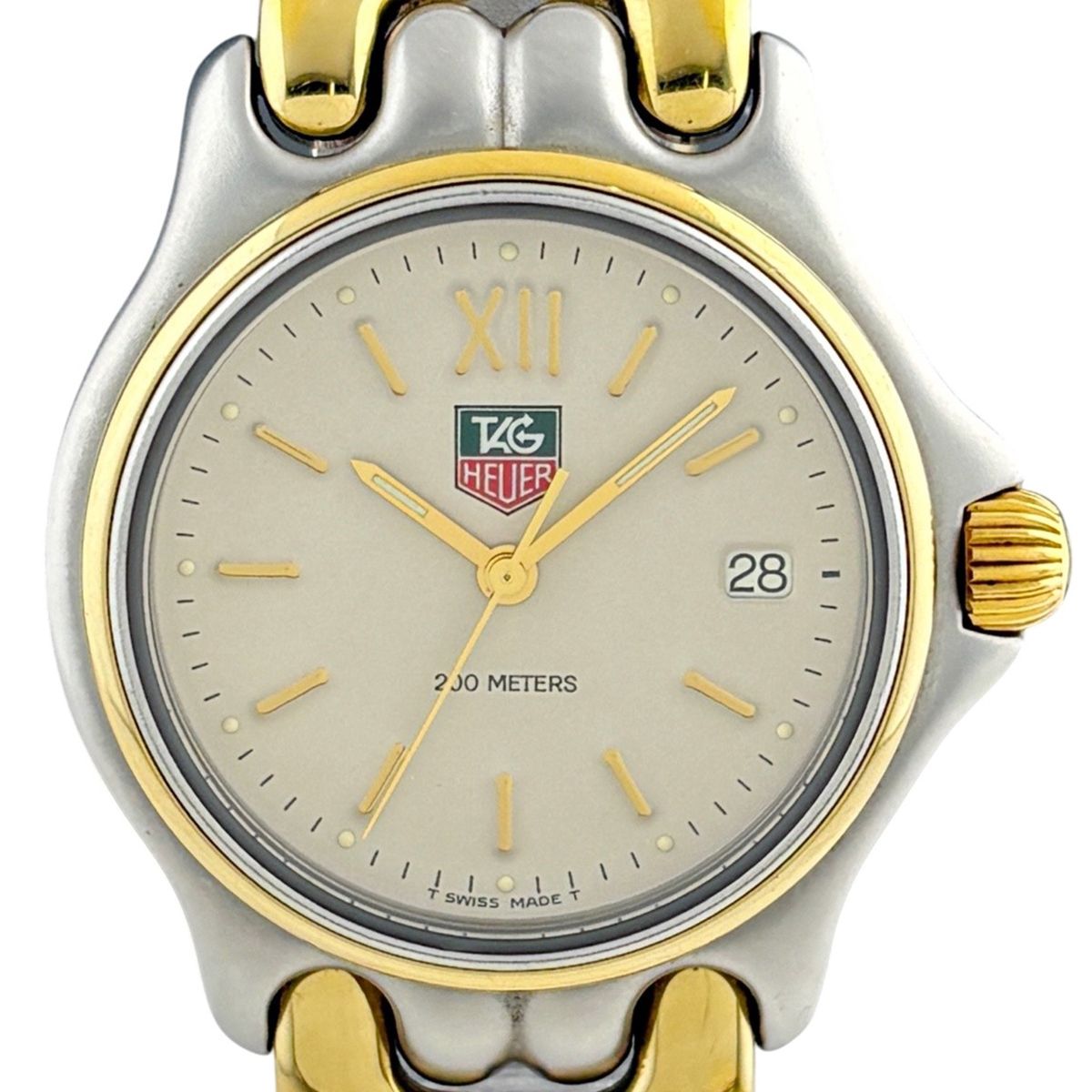 H*O様 稼働 タグホイヤー QZ 200M S05.013M アイボリー文字盤 タグホイヤー TAG HEUER プロフェッショナル S05.013M 腕時計 SS GP