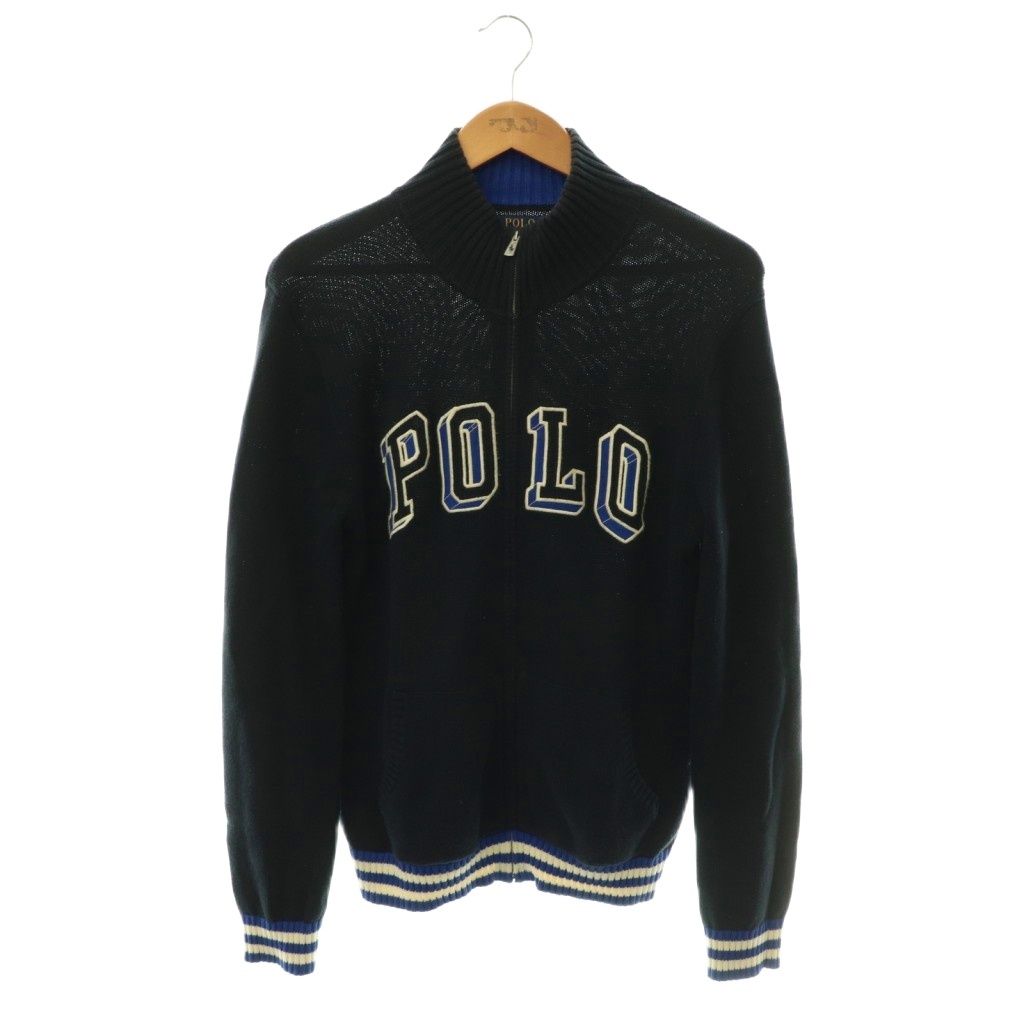ポロ ラルフローレン POLO RALPH LAUREN カーディガン ニット ジップアップ XL ネイビー /DF ■GY18