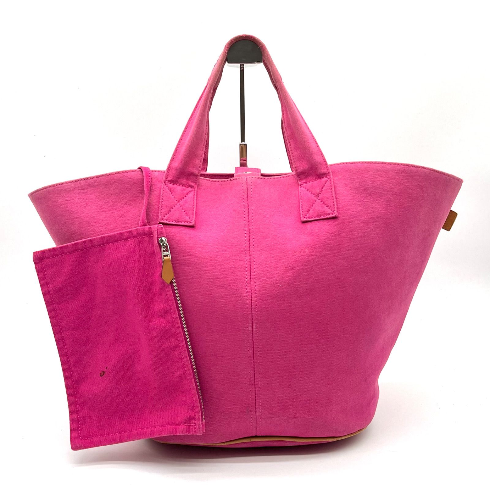 HERMES エルメス パニエドプラージュPM トートバッグ ハンドバッグ ピンク