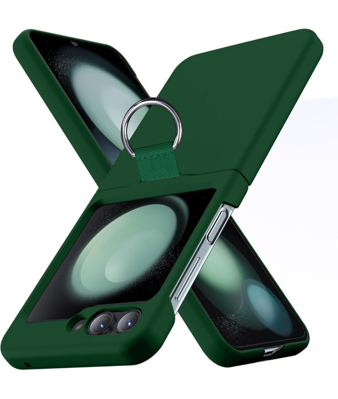 Galaxy Z Flip 5 ケース 深緑 リング付 耐衝撃 薄型 - メルカリ