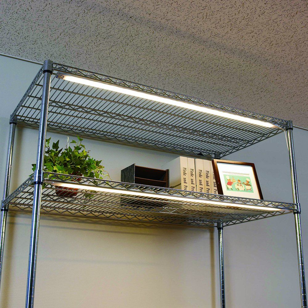 ドウシシャ ルミナスラック スチールラックパーツ LEDライト 照明 スイッチ付き 電球色 幅60cmラック対応モデル マグネット 強力粘着テープ 連結可能 消費電力7.5W 100V 明るさ600lm 幅48cm×奥行3cm×高さ1 [電球色] [60cm]