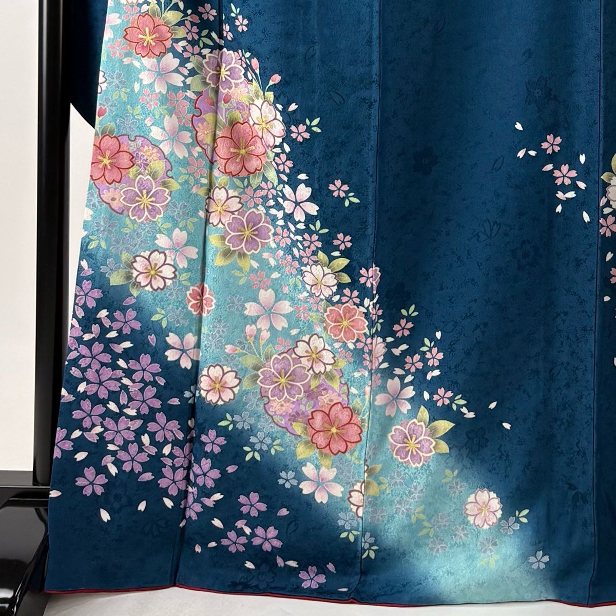 振袖 身丈168cm 裄丈68.5cm L 袷 袋帯フルセット 桜 雪輪 金彩 ぼかし