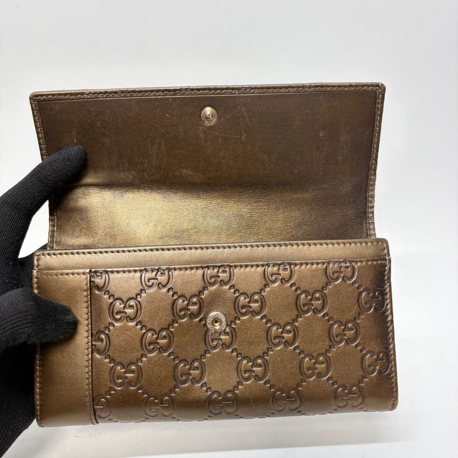 4112 GUCCI グッチ 長財布 フラップ ゴールド コンチネンタル フラップ 