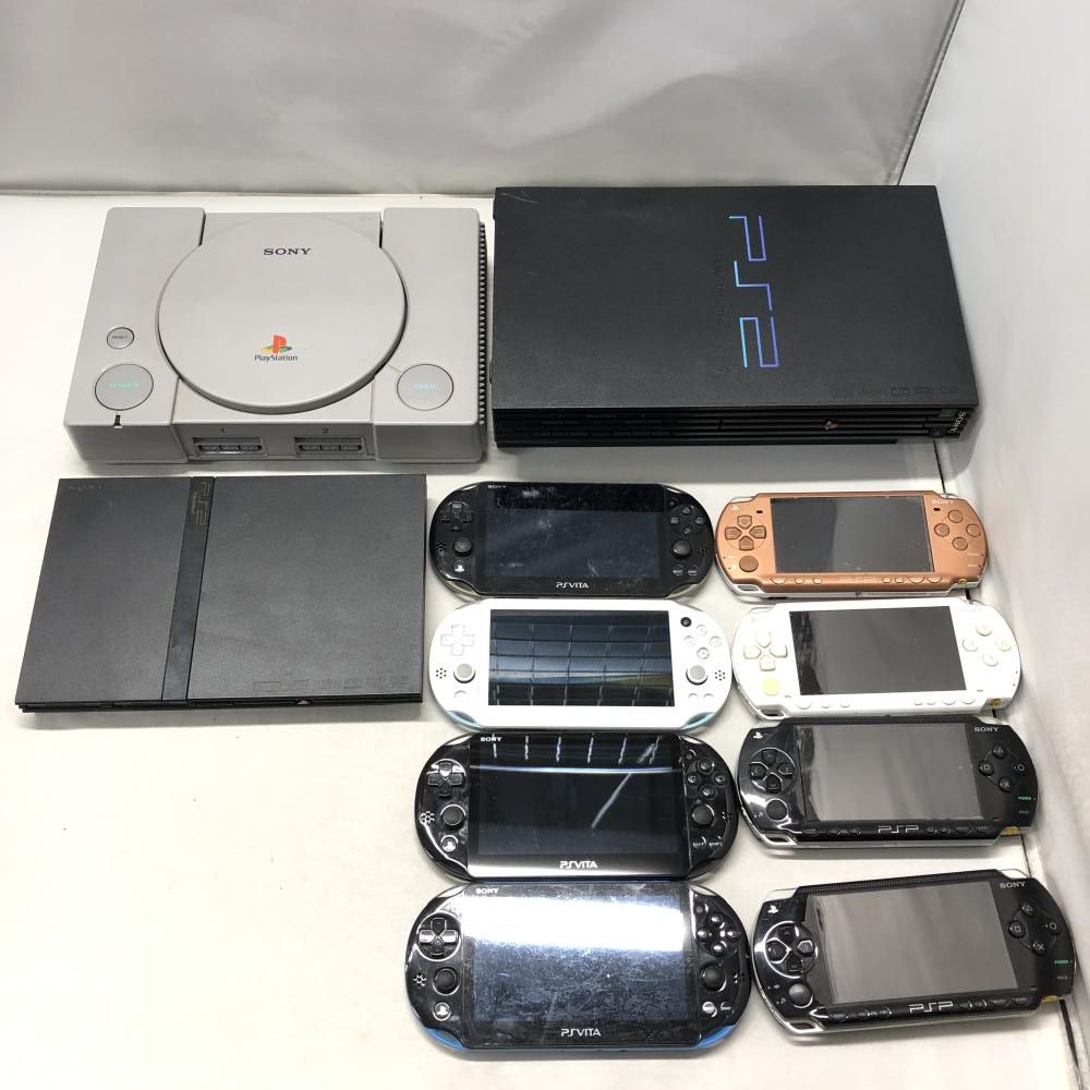【中古】本体S）ソニー ジャンク PSVITA/PSP/PS2/PS1 まとめゲーム機本体11台セット[15][240015289934]