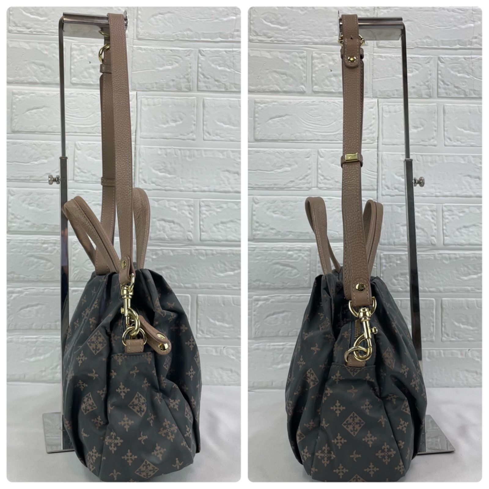 美品】ラシット russet モノグラム 2WAY ミニトートバッグ 斜め掛け 