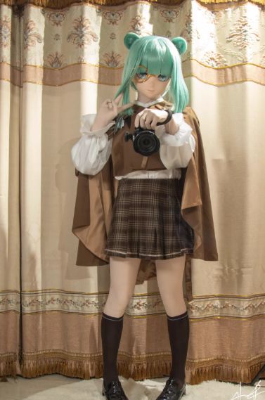 アークナイツ イースチナ風 kigurumi 全頭マスク 緑髪 メガネ付き 