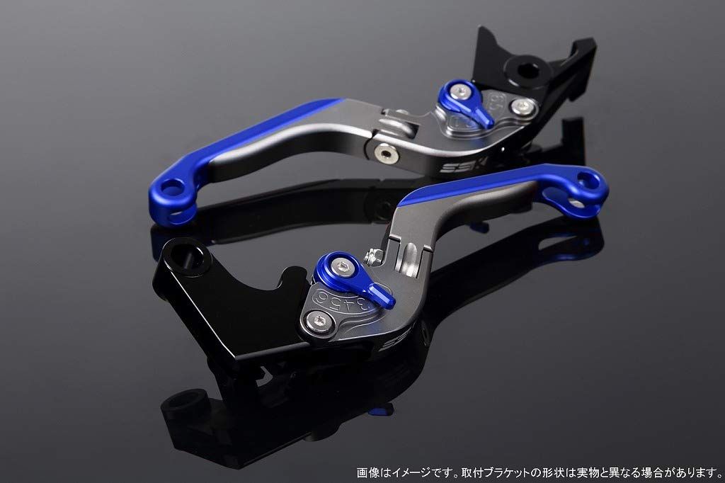 新品 SSK アジャストレバー 可倒延長式 レバー本体カラー:マットチタン アジャスターカラー:マットブルー エクステンションカラー:マットブルー CBR1000RR 2017-