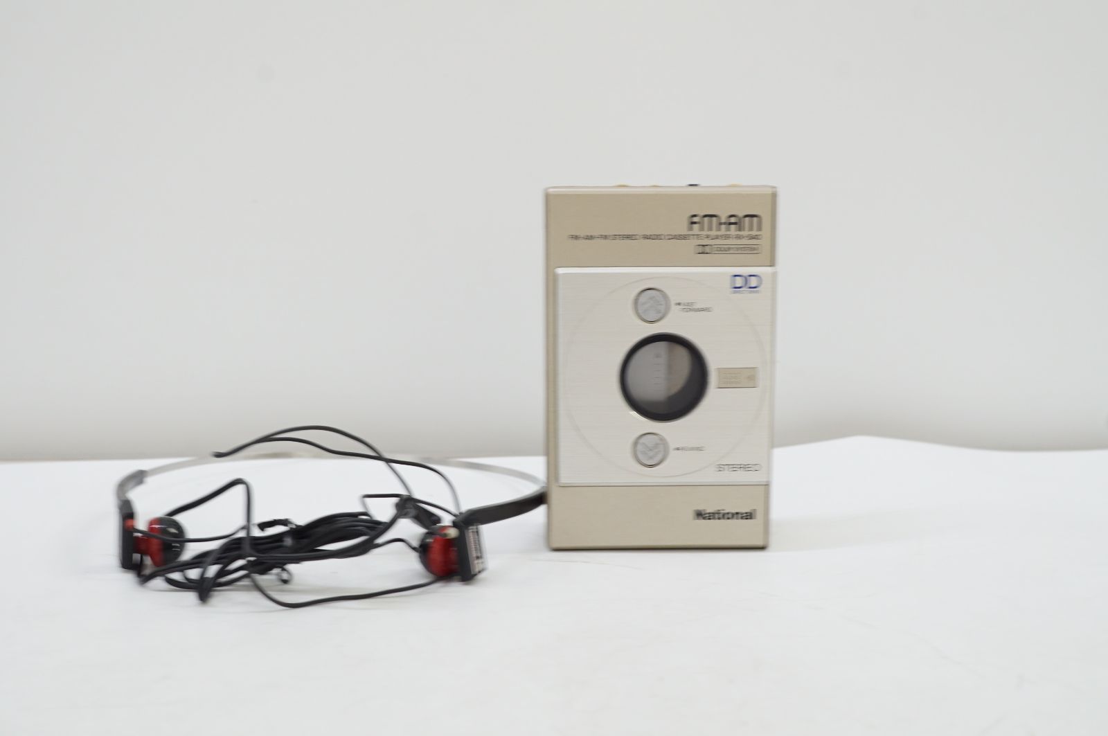C051008)National ポータブル ステレオラジオカセットプレーヤー RX-S40 　 ヘッドホン　付き