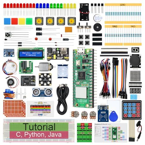 Freenove Raspberry Pi Pico 2 W究極スターターキット(付属)、デュアルArm Cortex-M33とデュアルHazard3 RISC-Vマイクロコントローラ、767ページの詳細なチュートリアル、224アイテム、11 ce4404dd