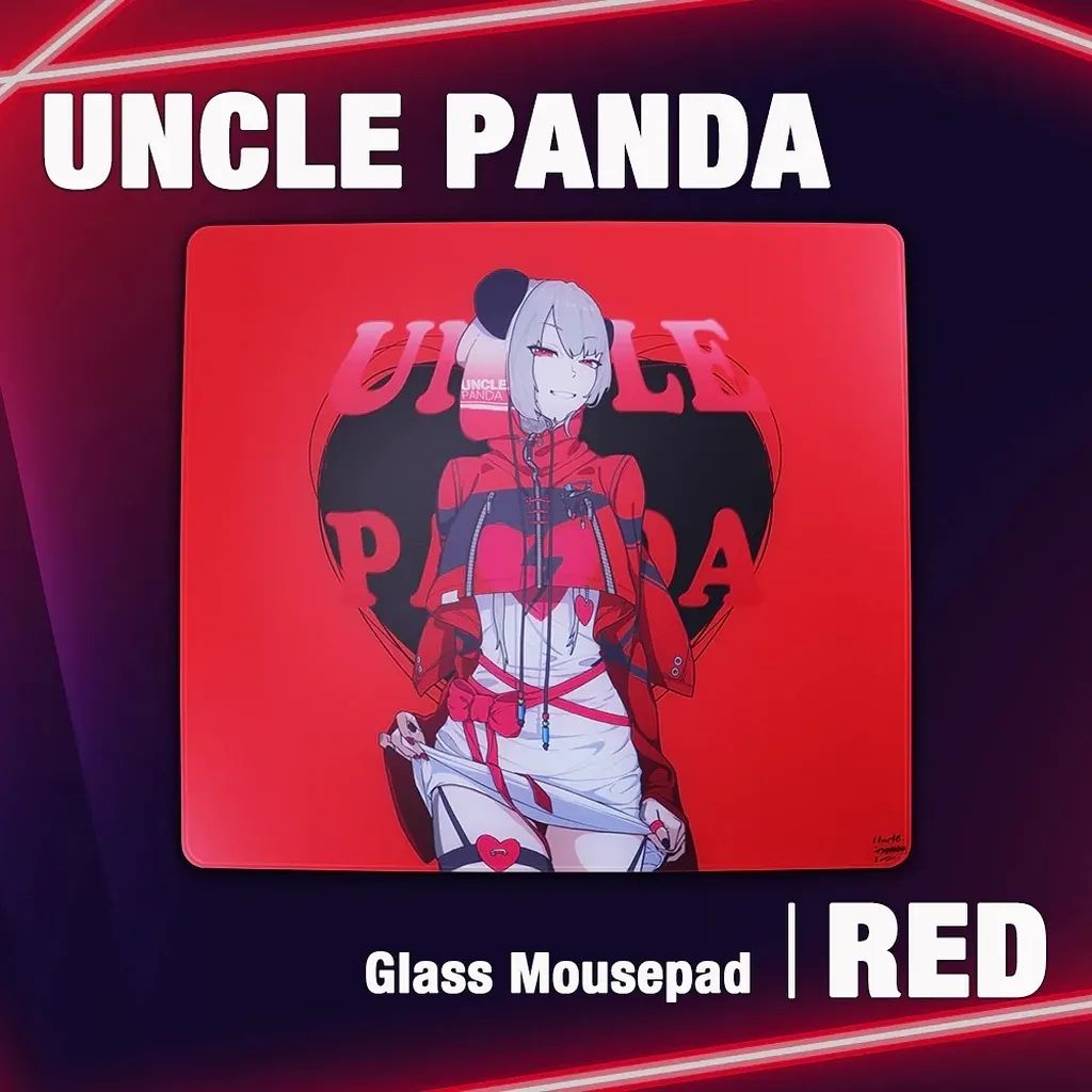 【新品】PCハード Uncle Panda RED ガラスマウスパッド [UP-GLASS-RED]