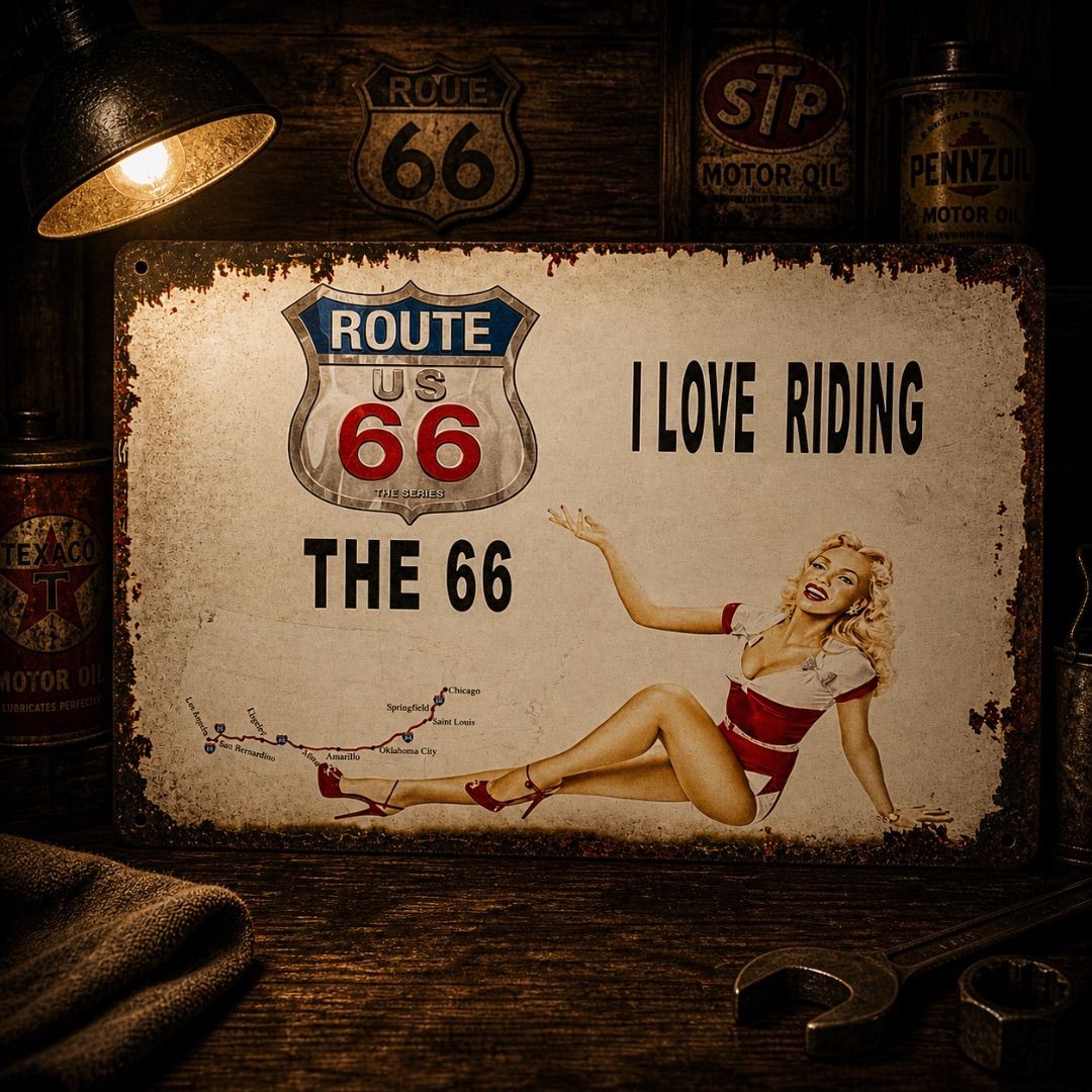 Route66 ブリキ看板 5枚セット アメリカン雑貨 ガレージインテリア