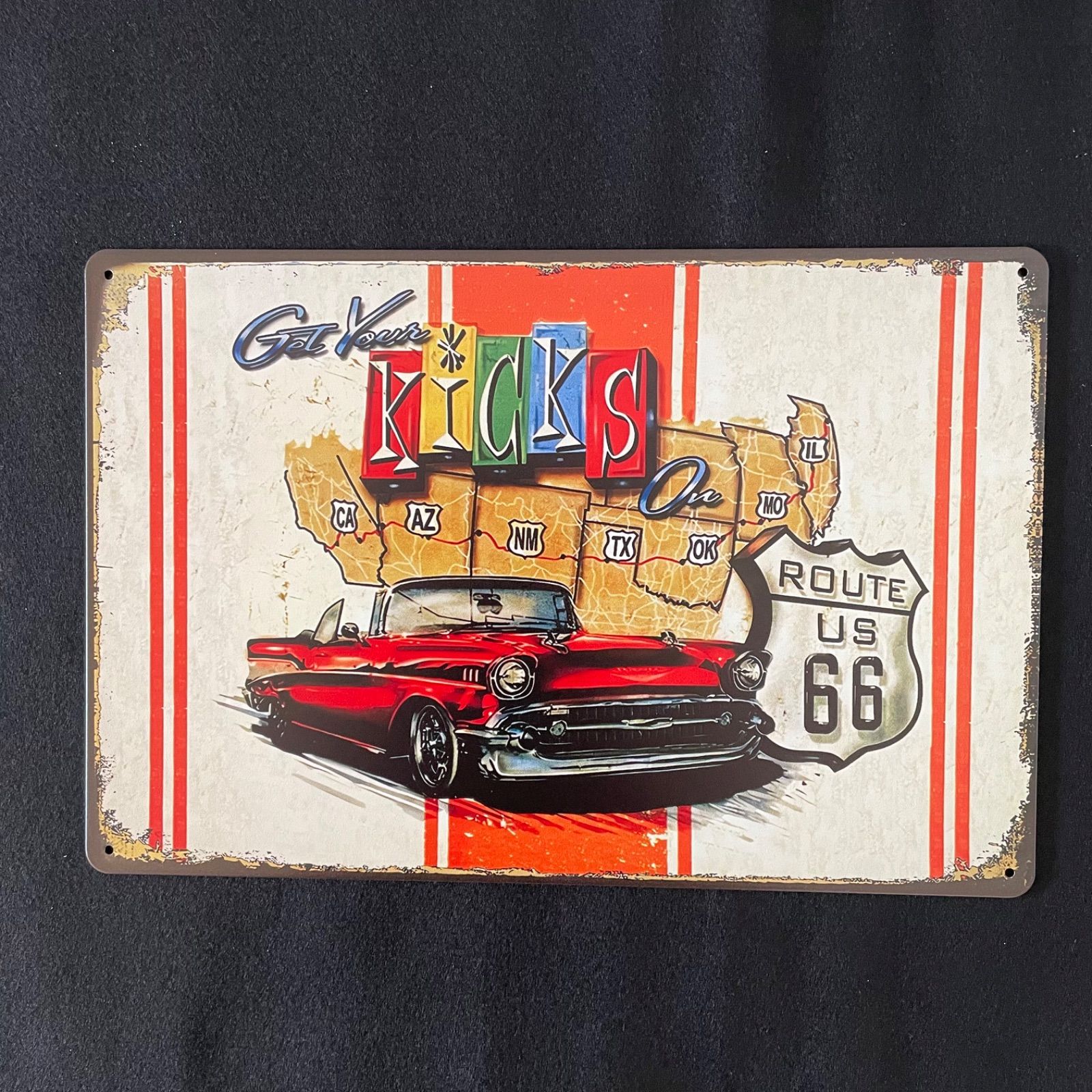 Route66 ブリキ看板 5枚セット アメリカン雑貨 ガレージインテリア 