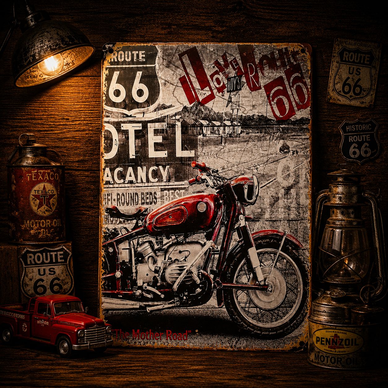 Route66 ブリキ看板 5枚セット アメリカン雑貨 ガレージインテリア Route66 ブリキ看板 5枚セット アメリカン雑貨 ガレージインテリア