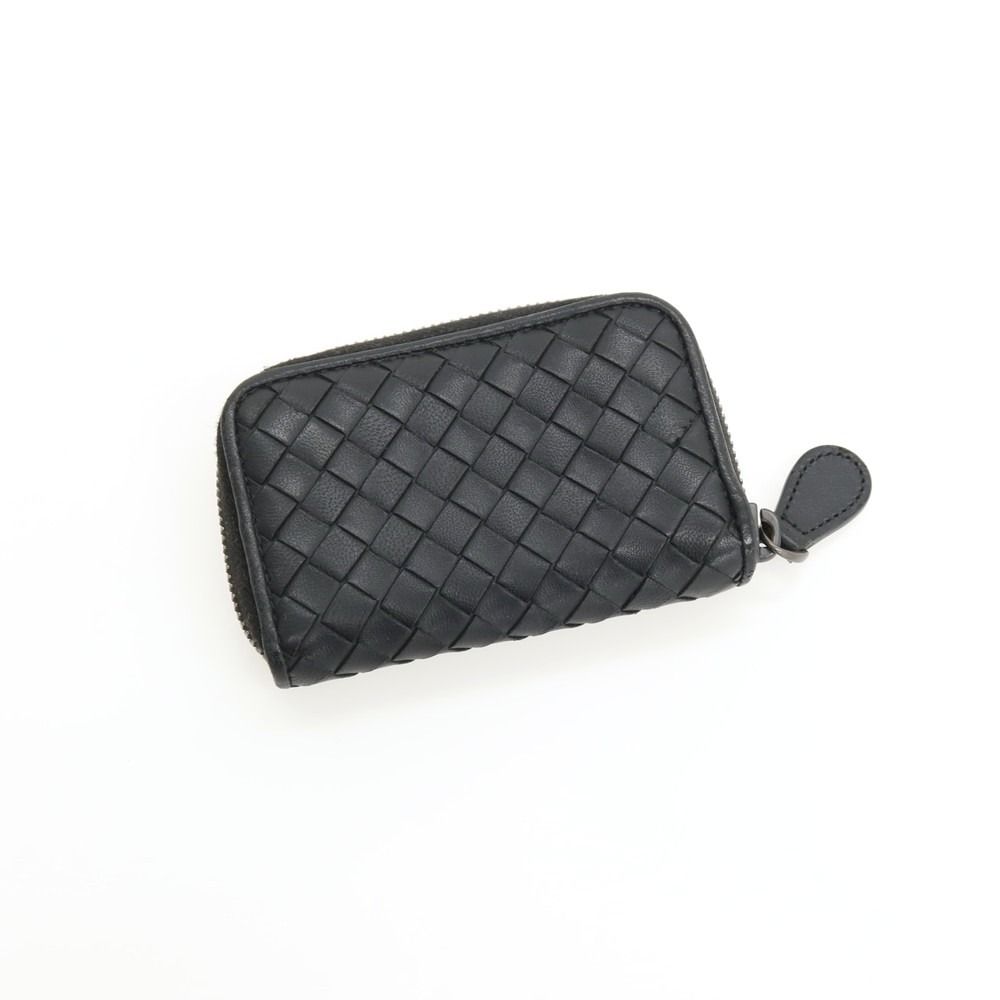 【中古】ボッテガヴェネタ BOTTEGAVENETA イントレチャート レザー コインケース ブラック【ユニセックス】