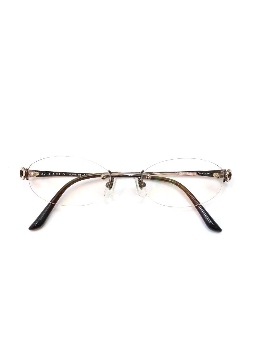 【美品】BVLGARI ブルガリ・ブルガリ　リムレスオーバル ブルガリ 2084T メガネ ブラウン リムレス オーバル ビーゼロワン