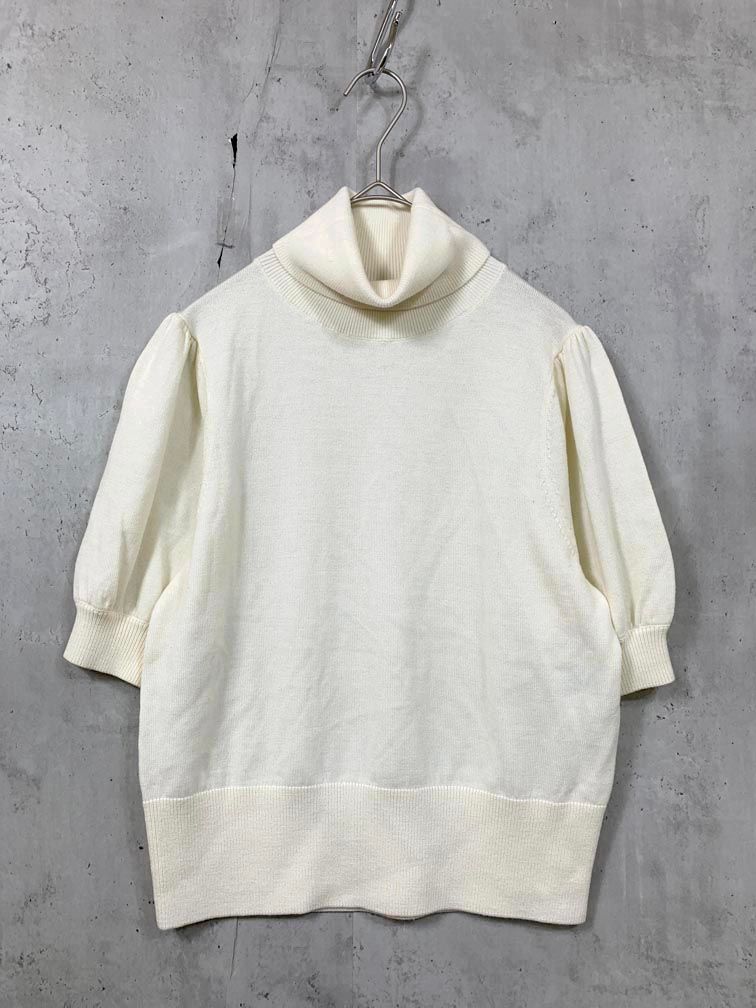 Loulou Willoughby ルルウィルビー タートルハーフスリーブ プルオーバー size2/アイボリー ■◆◎レディース