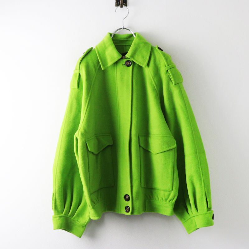 定価7万 美品 タラジャーモン TARA JARMON デザインウールジャケット 36■グリーン 羽織り ショートコート アウター【2400014996418】